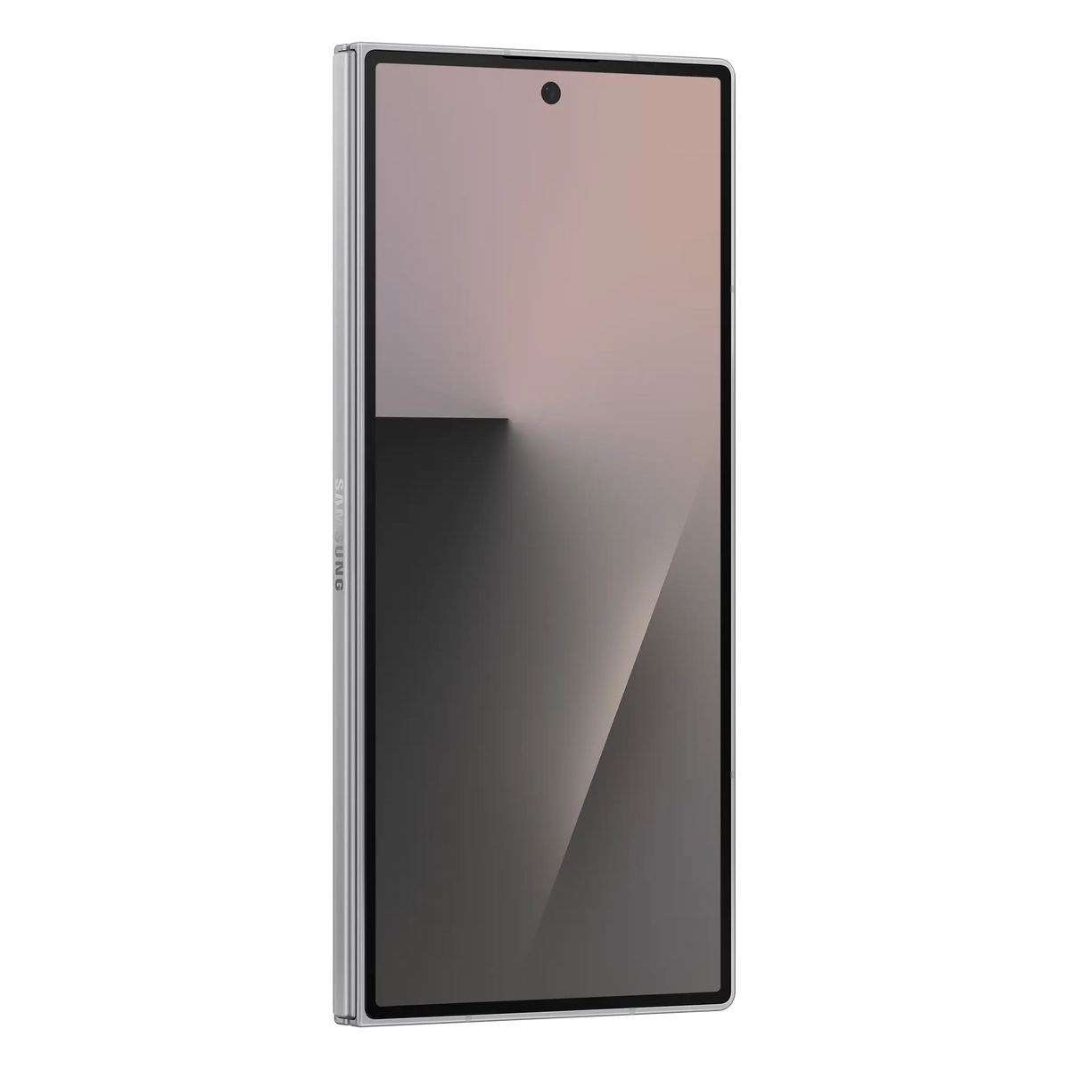Samsung Galaxy Z Fold7 in Silver Shadow, cover screen at an angle