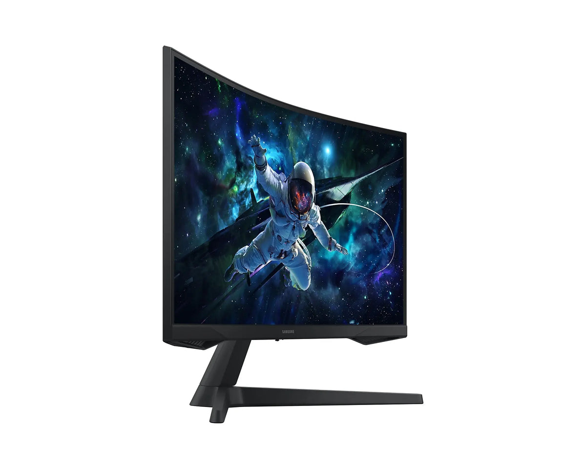Samsung Odyssey G5 G55C 1000R curved screen dynamic view from the left