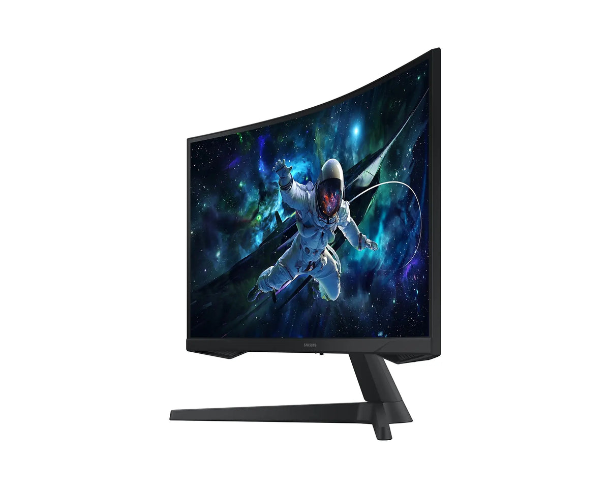 Samsung Odyssey G5 G55C 1000R curved screen dynamic view from the right