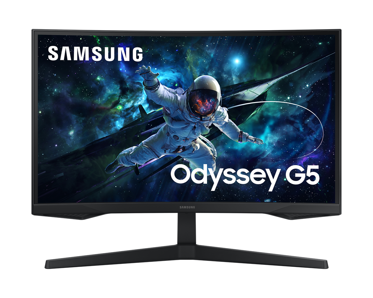 Samsung Odyssey G5 G55C 27-inch monitor straight front view