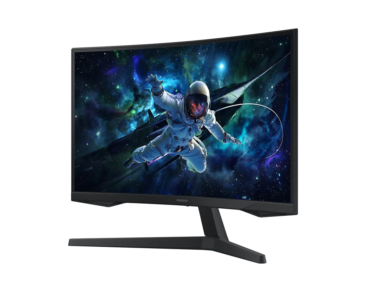 Samsung Odyssey G5 G55C curved monitor front view angled from the right