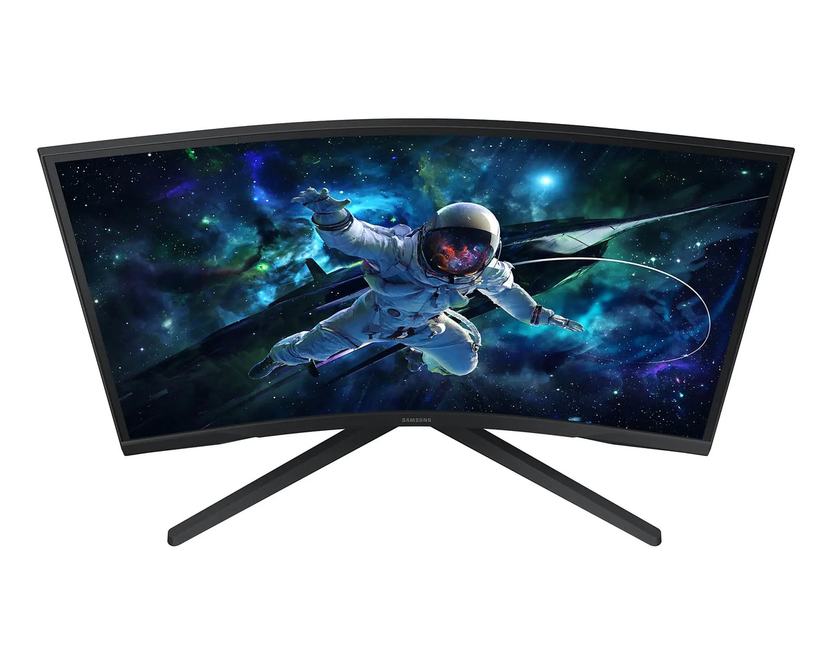 Samsung Odyssey G5 G55C monitor front view from above