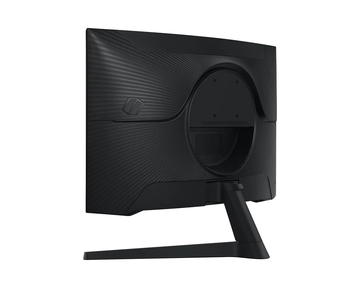 Samsung Odyssey G5 G55C monitor rear view angled from the left