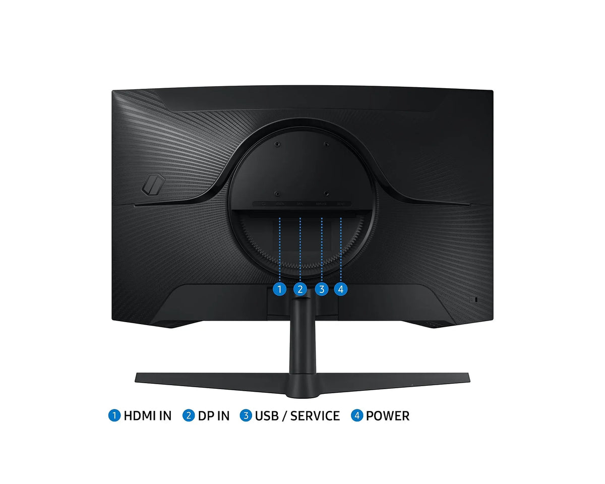 Samsung Odyssey G5 G55C rear ports close-up