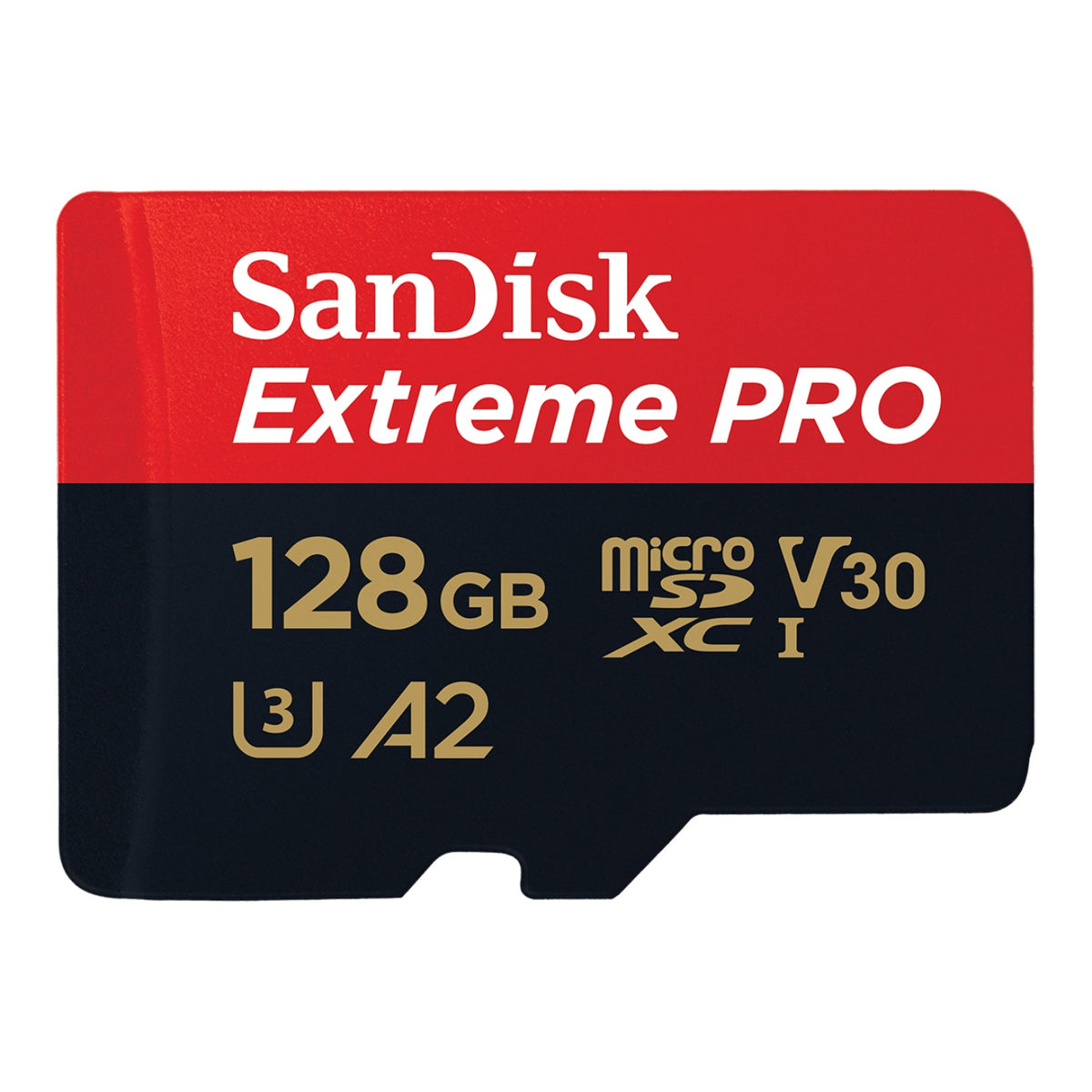 SanDisk Extreme PRO microSDXC UHS-I 128GB card front view