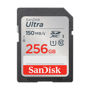 SanDisk Ultra SDXC UHS-I 256GB card front view
