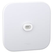 قاعدة تثبيت حائط Schneider Home Power Mount PoE Wired باللون الأبيض، منظر أمامي للوحة التثبيت