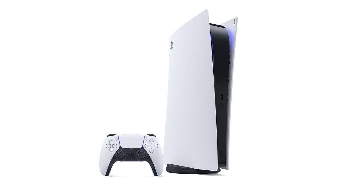 جهاز Sony PlayStation 5 ابيض مع يد تحكم DualSense لاسلكية