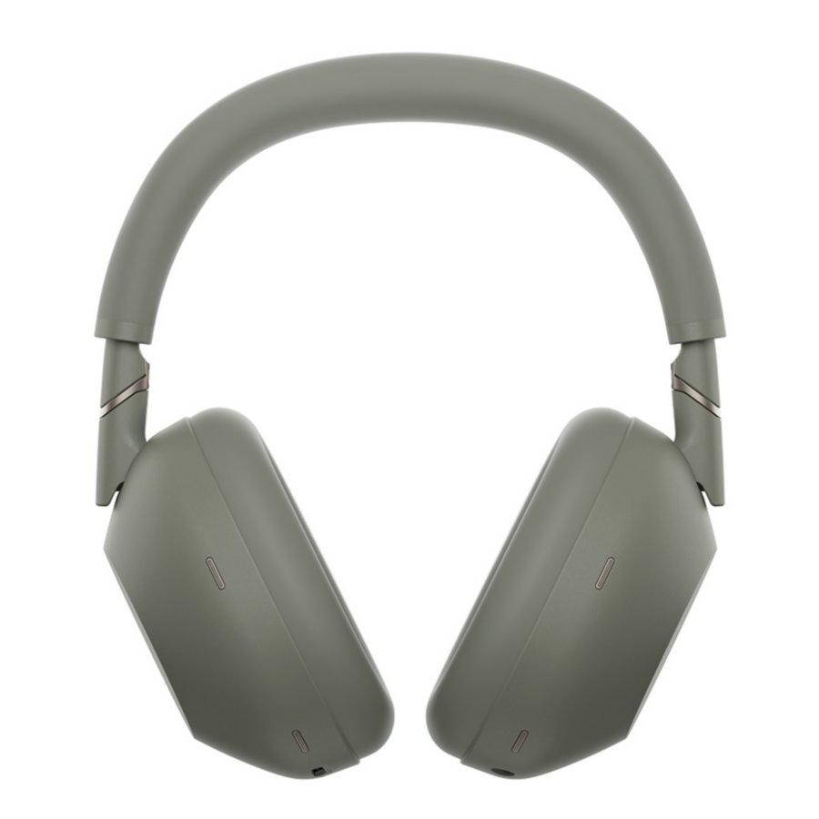 Olive Gray Sony WH-1000XM6 wireless headphones, front view