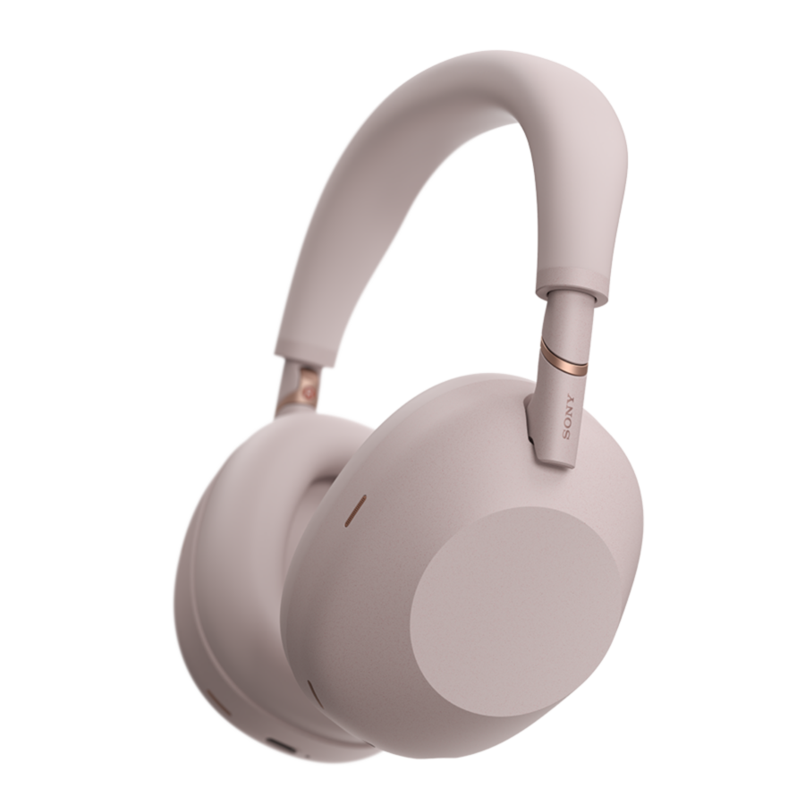 Sand Pink Sony WH-1000XM6 wireless headphones, side view