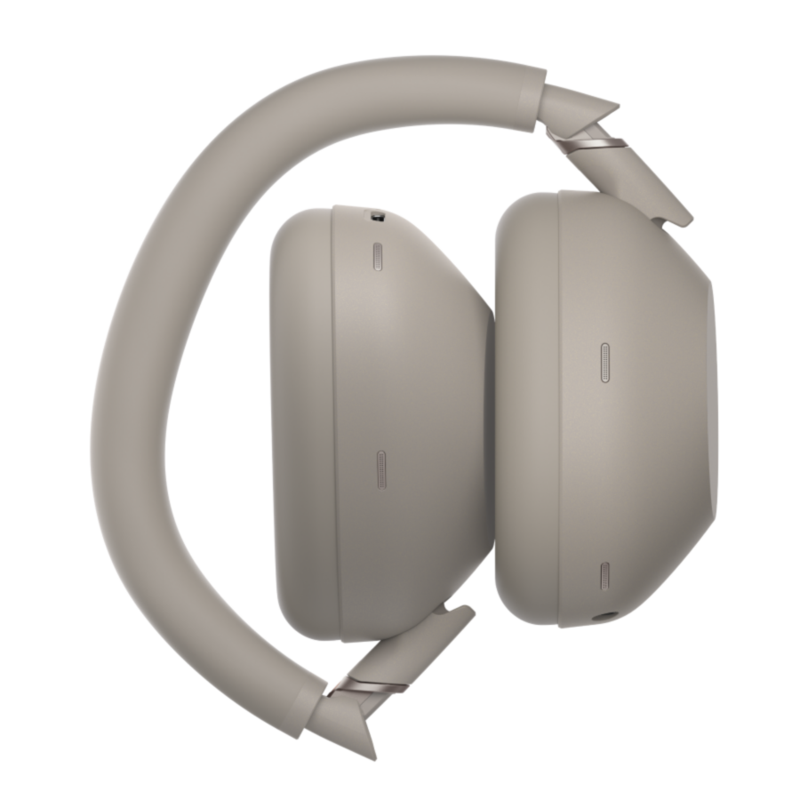 Sandstone Sony WH-1000XM6 wireless headphones folded