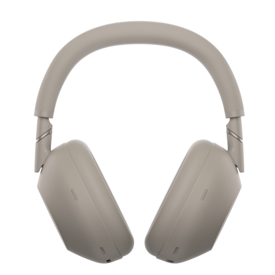 Sandstone Sony WH-1000XM6 wireless headphones, front view