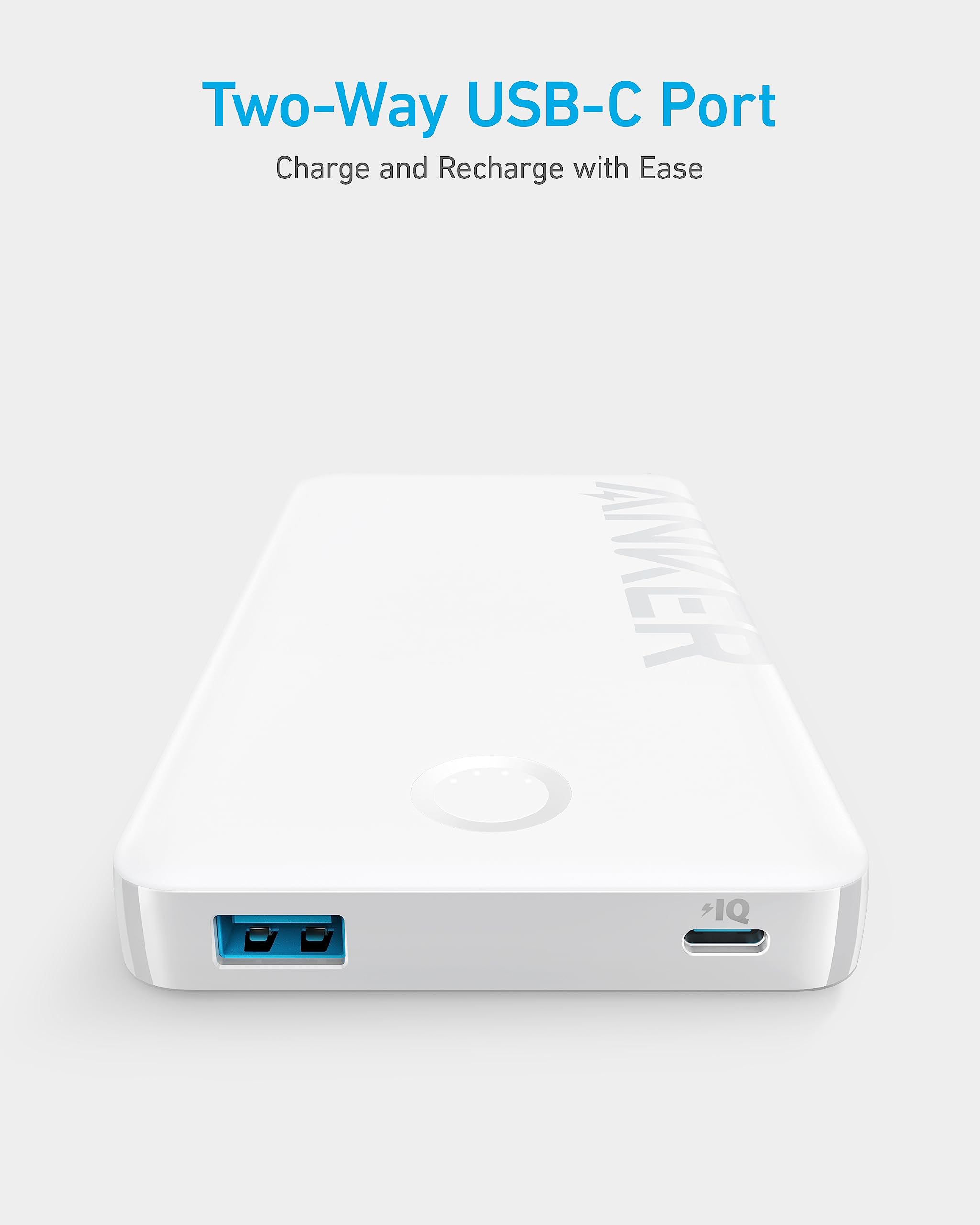 Anker 323 USB-C Power Bank (PowerCore PIQ)-Color: White---Ennap.com