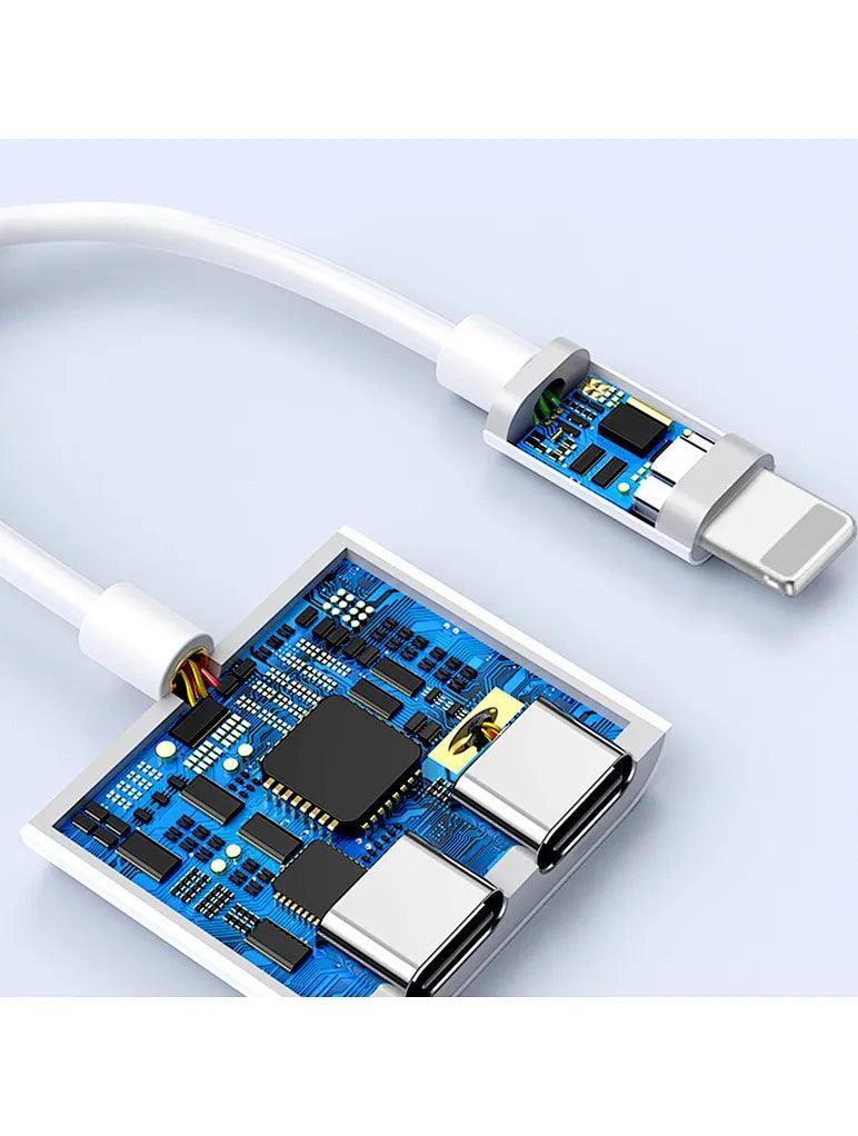 WIWU LT01 PLUS Lightning to Dual Lightning Audio Converter - WIWU LT01 PLUS Lightning to Dual Lightning Audio Converter - Default Title Ennap.com