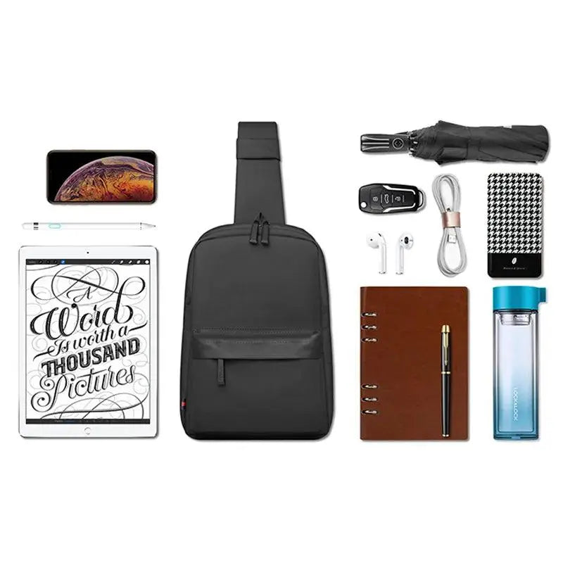 WiWU Vigor Crossbody Bag Light Weight Bag And Water Resistant-Color: Blue Comouflage---Ennap.com
