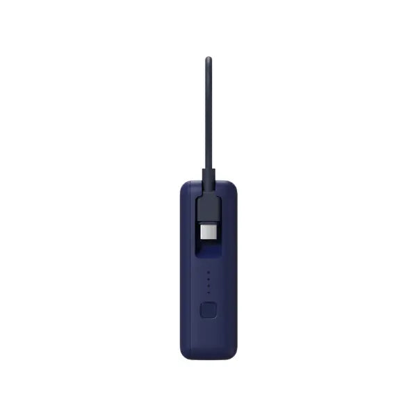 Xiaomi 33W Power Bank 10000mAh Blue side view with the power button and battery indicator