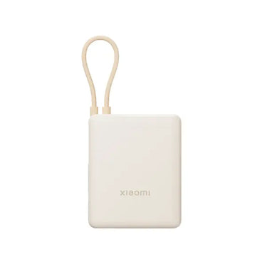 Xiaomi 33W Power Bank 10000mAh Tan front view with integrated USB-C cable