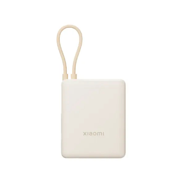 Xiaomi 33W Power Bank 10000mAh Tan front view with integrated USB-C cable
