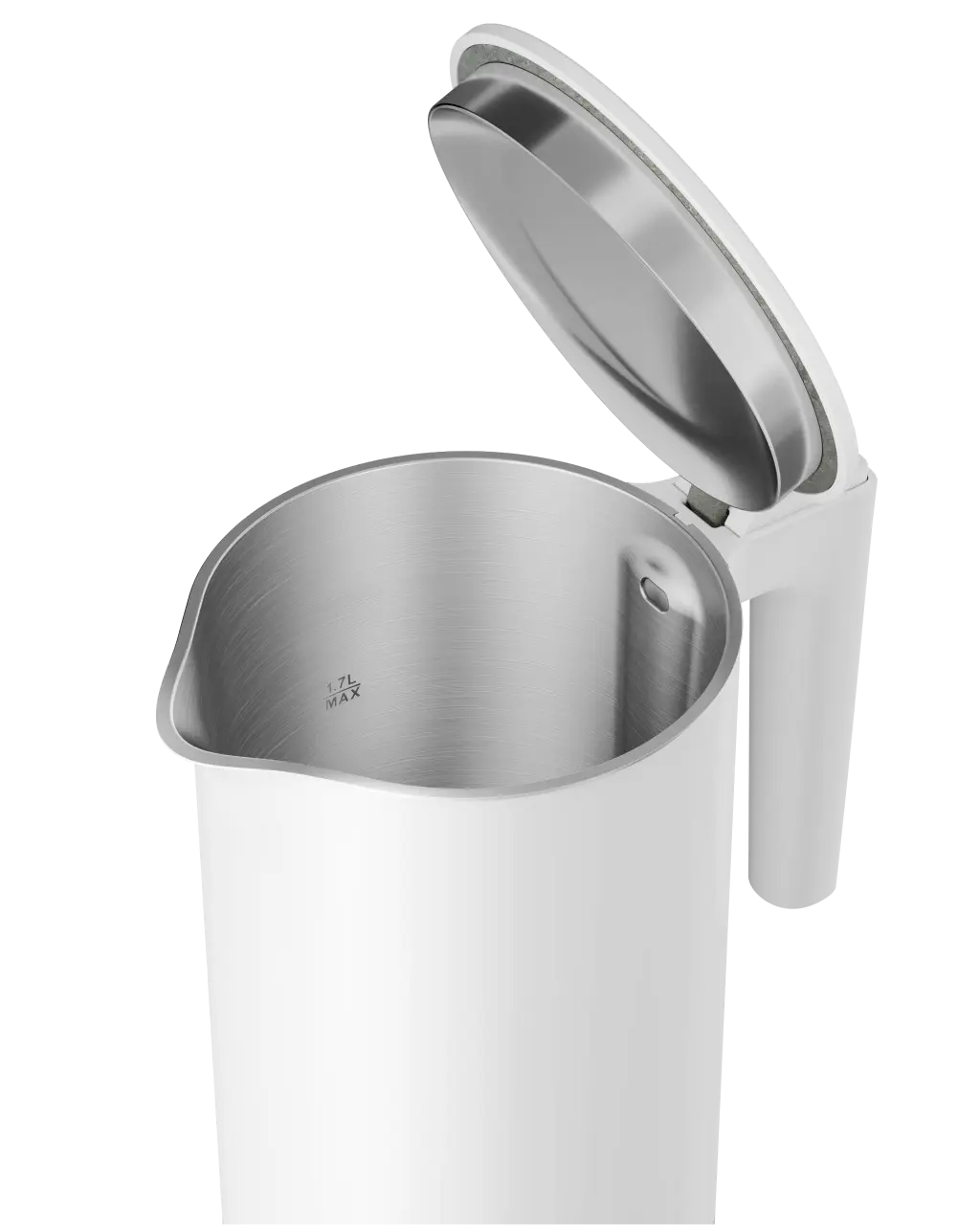 Xiaomi Electric Kettle 2 with lid fully open showing the interior