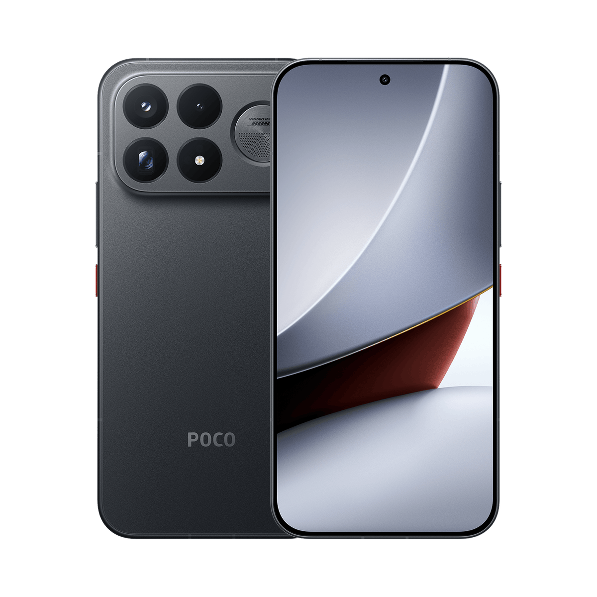 هاتف Xiaomi POCO F9 Ultra بلون Black من الأمام والخلف