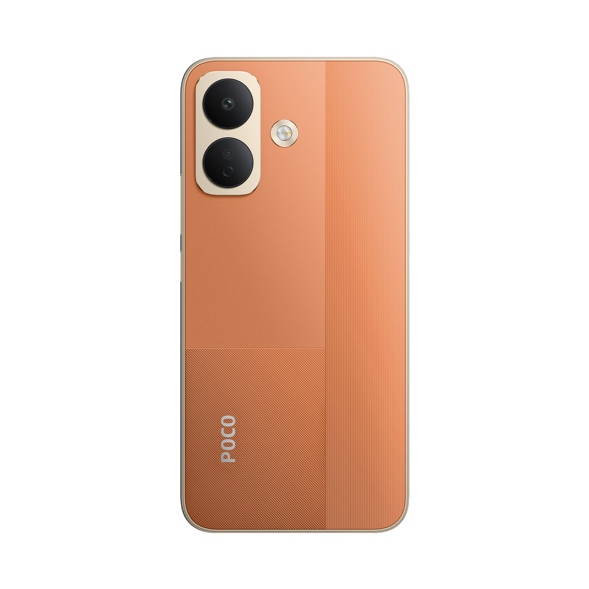 Back of the Orange Xiaomi POCO X8 with the dual camera