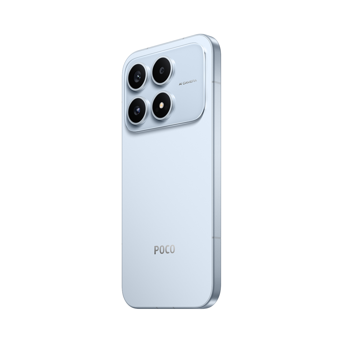 Back of the Blue Xiaomi POCO X8s at an angle