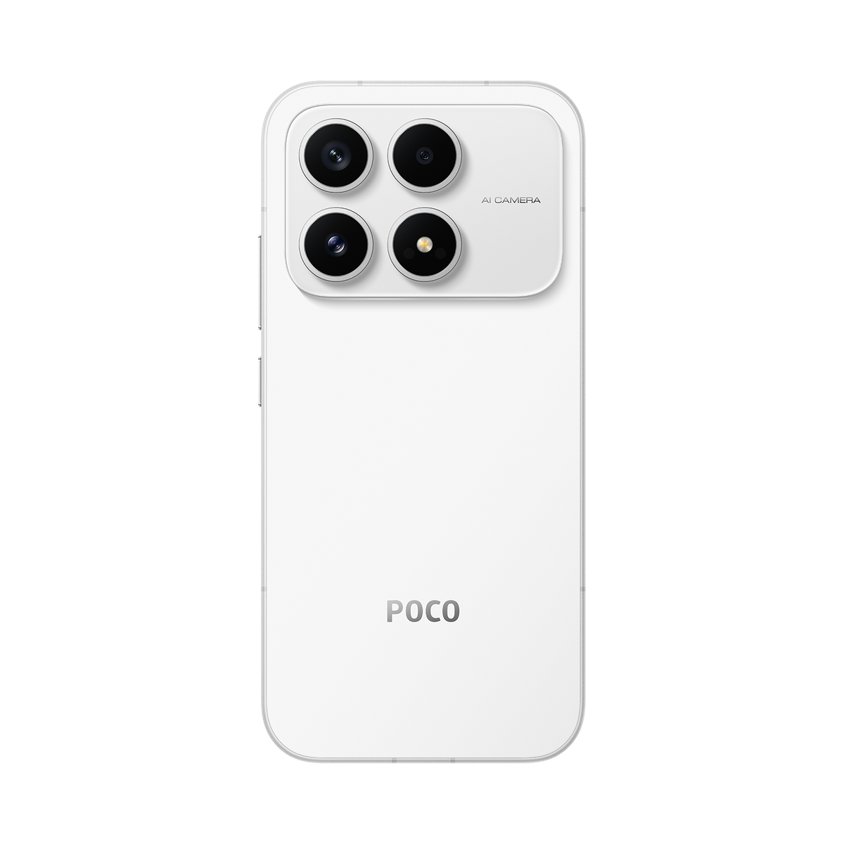Back of the White Xiaomi POCO X8s with the camera module