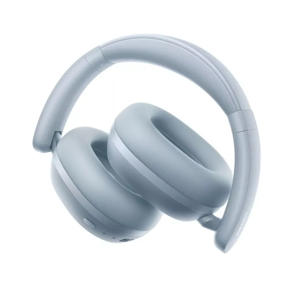 Xiaomi REDMI Headphones Neo in Mist Blue with the earcups turned flat