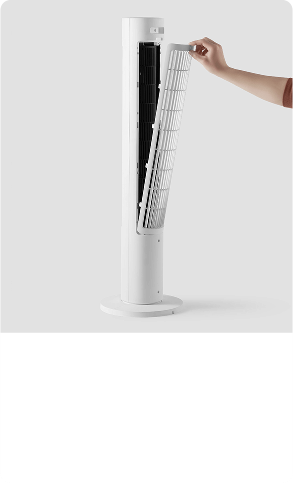 Xiaomi Smart Tower Fan 2 cleaning inside after removing the rear grille