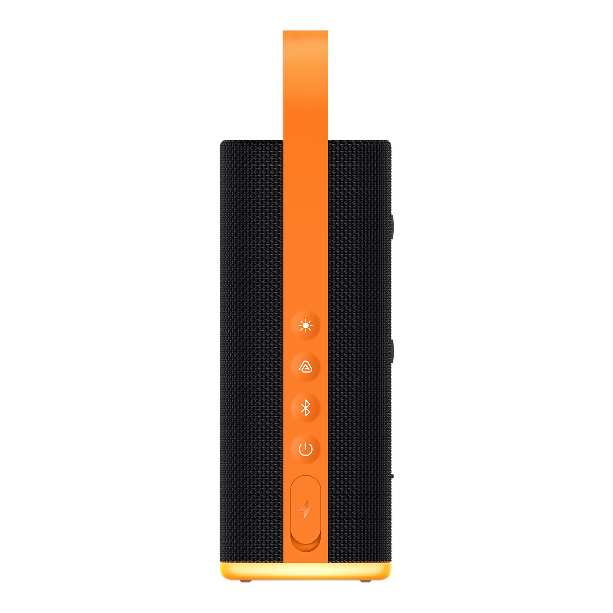 Xiaomi Sound Play 18W Bluetooth speaker in Black, rear view with the rubber strap and button row