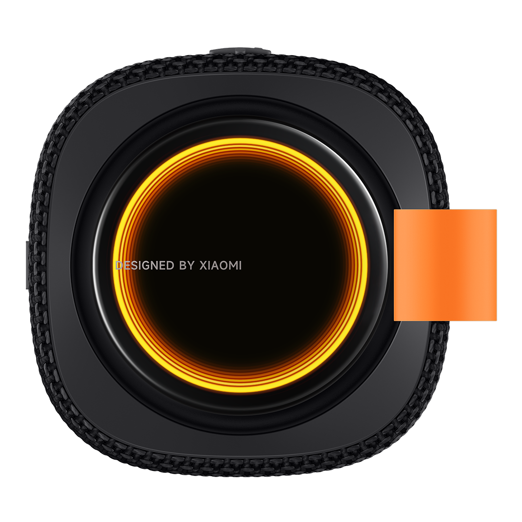 Xiaomi Sound Play 18W Bluetooth speaker in Black, top view showing the infinity mirror light