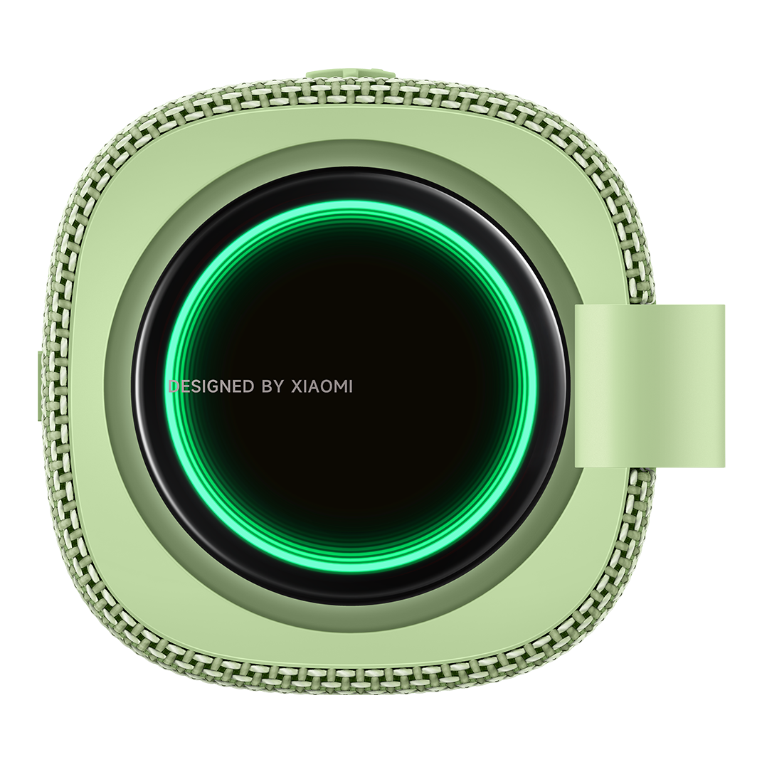 Xiaomi Sound Play 18W Bluetooth speaker in Green, top view showing the infinity mirror light