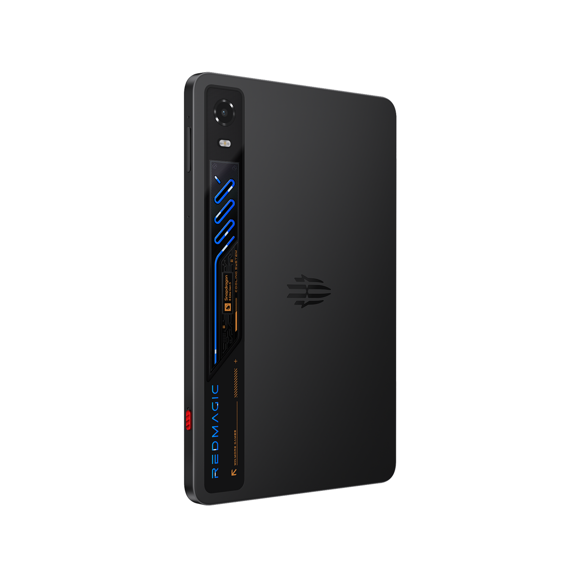 ZTE RedMagic Astra 2 in Eclipse Black at an angle, showing the back panel and the RedMagic branding
